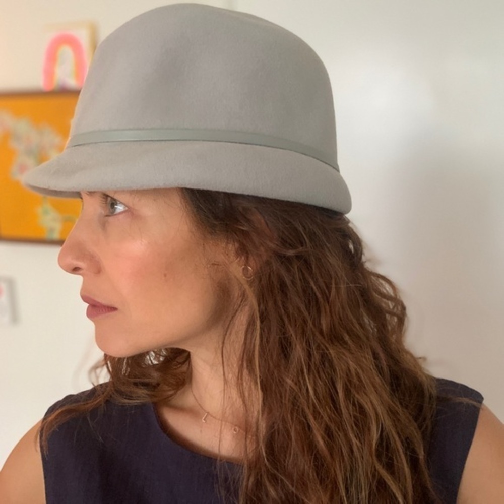 Gray Tango asymmetrical hat minor scuffing